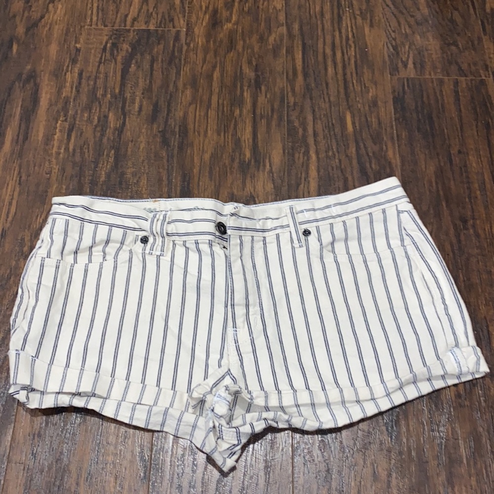 Madewell Pin Striped Jean Shorts